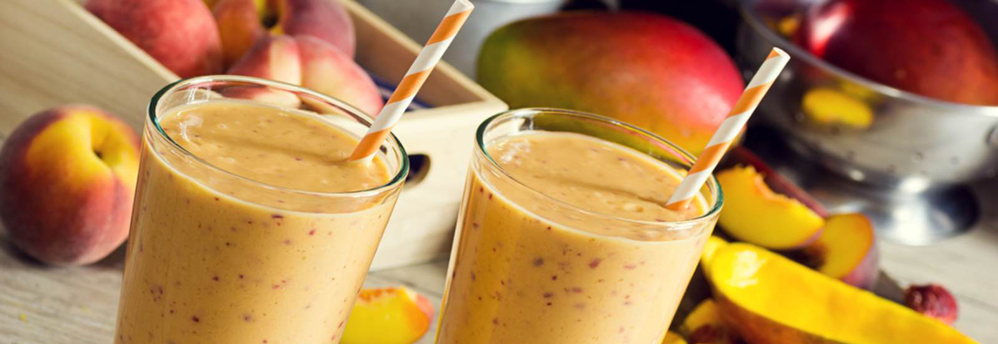 Mango peach cooler in 2 glasses
