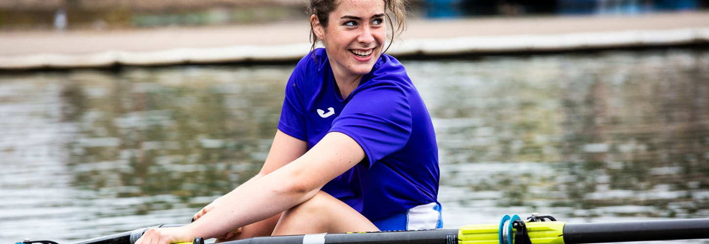 happy teenage girl rower