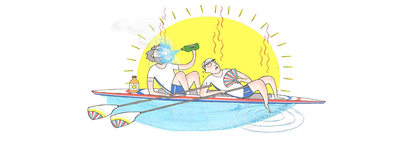 drawing of hot rowers