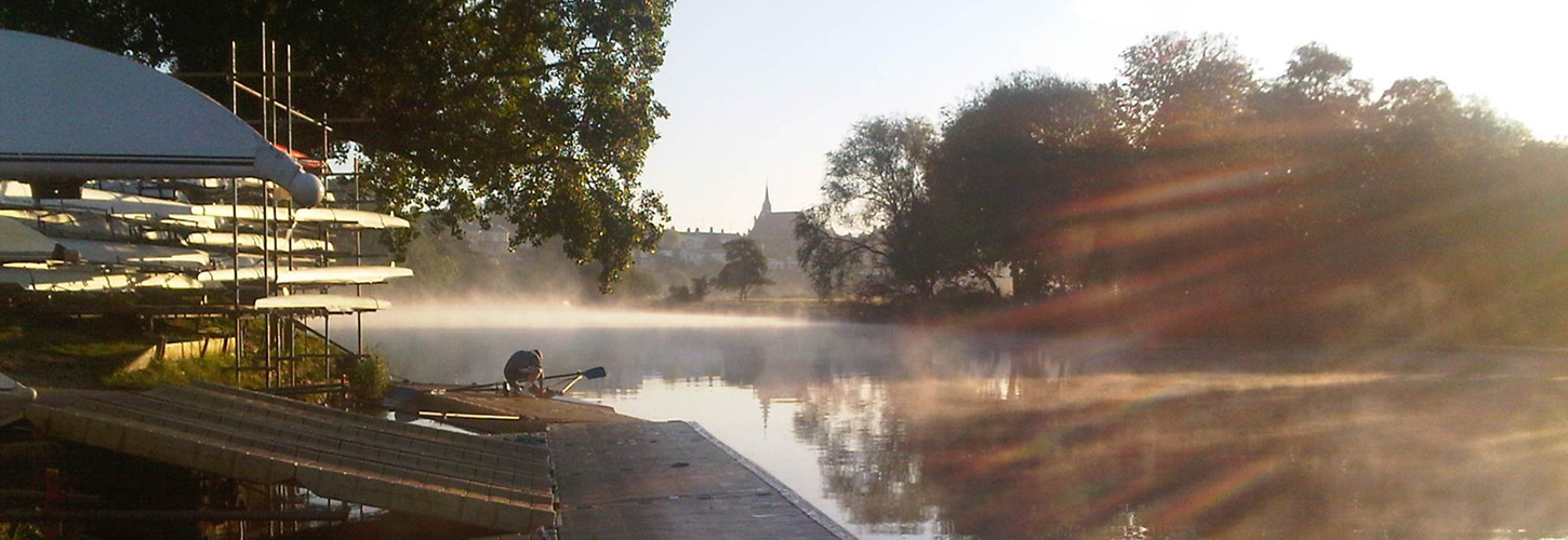 mist rising from river in autumn