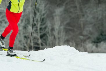 cross-country skiier's legs
