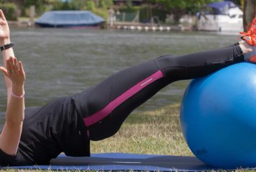woman doing Pilates for outer core