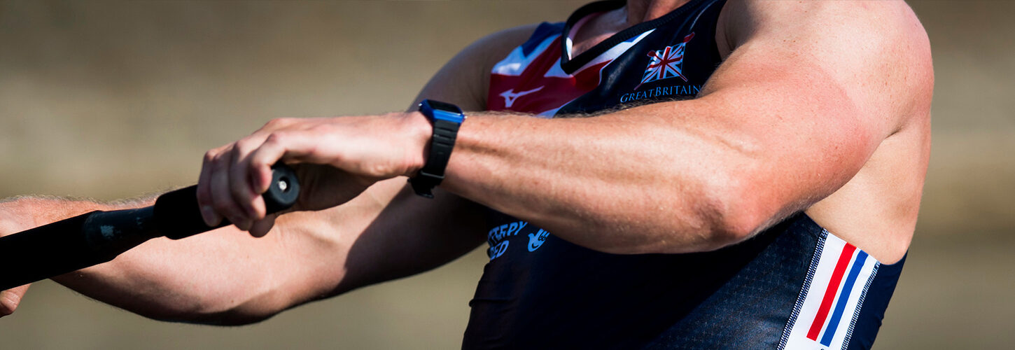 Outside hand in sweep rowing