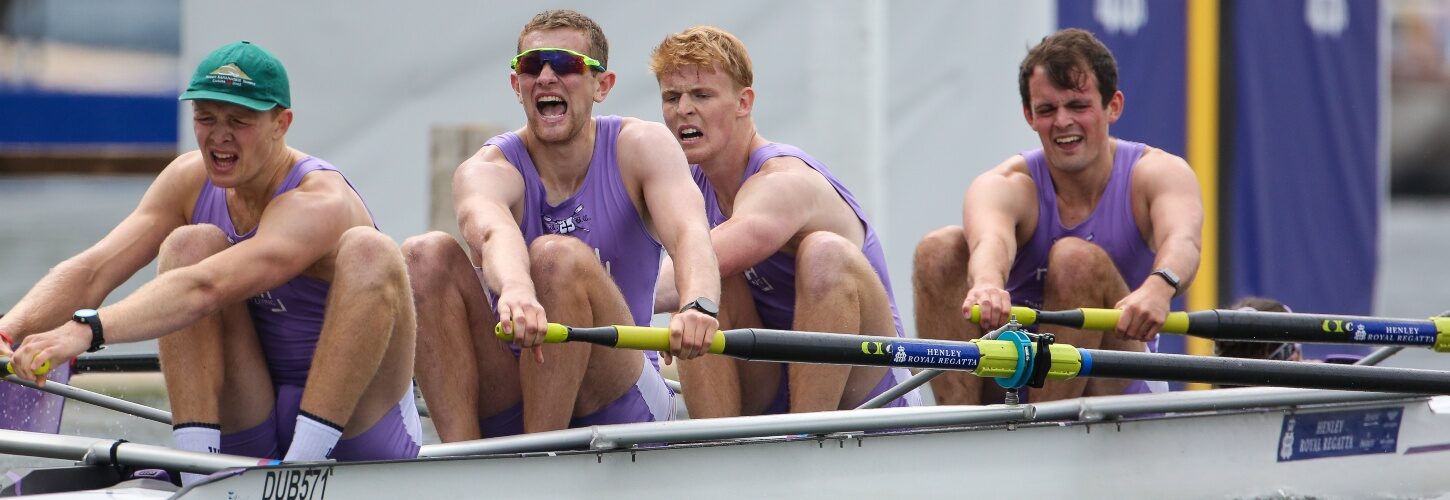Durham University men's 4- racing at Henley Royal Regatta