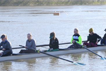 City of Bristol RC women's eight on the Tideway