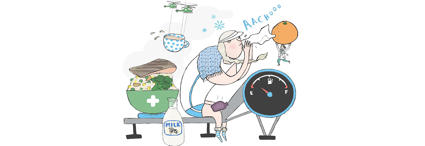 Cartoon of sneezing rower