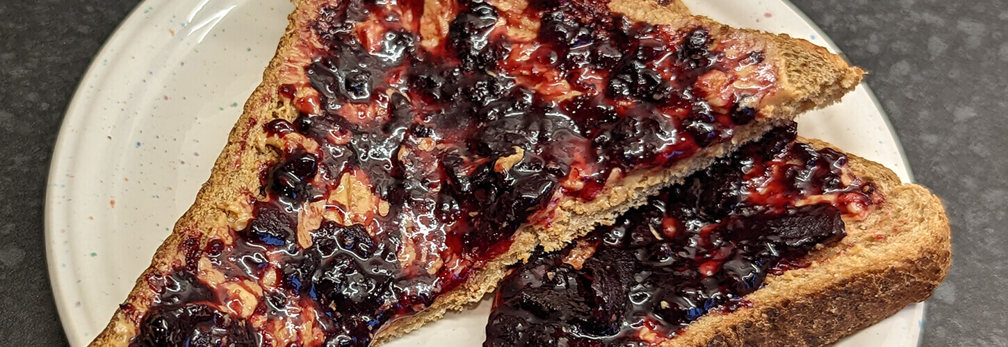 peanut butter and jam on toast: one of 4 good eating habits