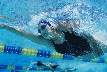 woman swimming in pool