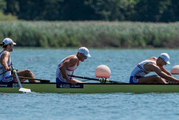 Exhausted rowers after high intensity rowing