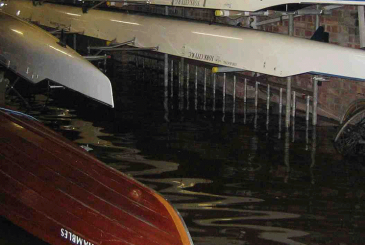 Flooded boat bay