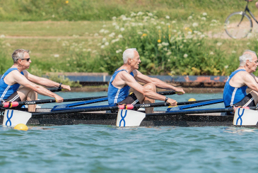 Masters rowers in a quad