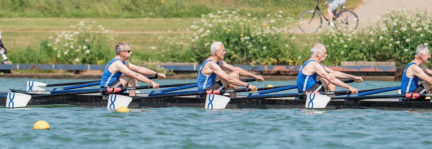 Masters rowers in a quad