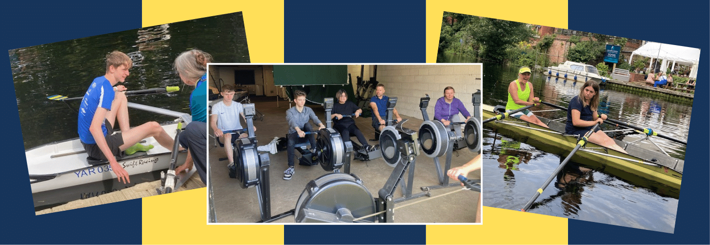 Young adults learning to row at Yare BC