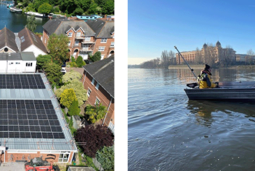 PV panels and an electric outboard motor