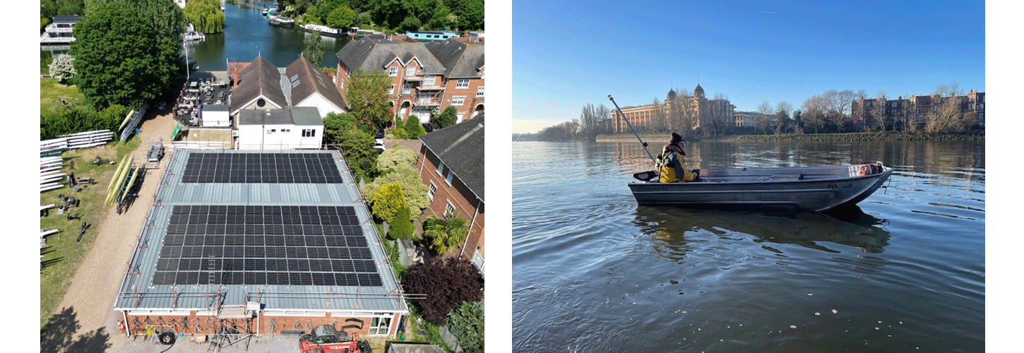 PV panels and an electric outboard motor