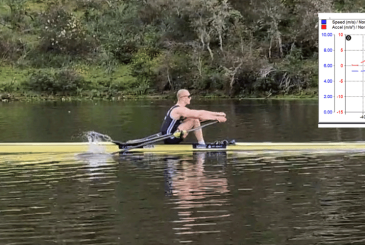 Sculler with acceleration trace