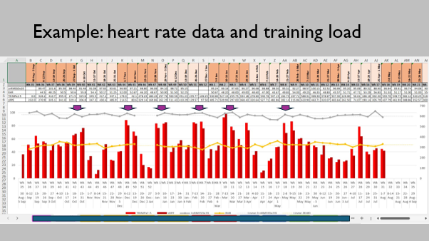 Example heart rate data and training load